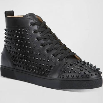 Christian Louboutin Black Louis Spikes Sneakers